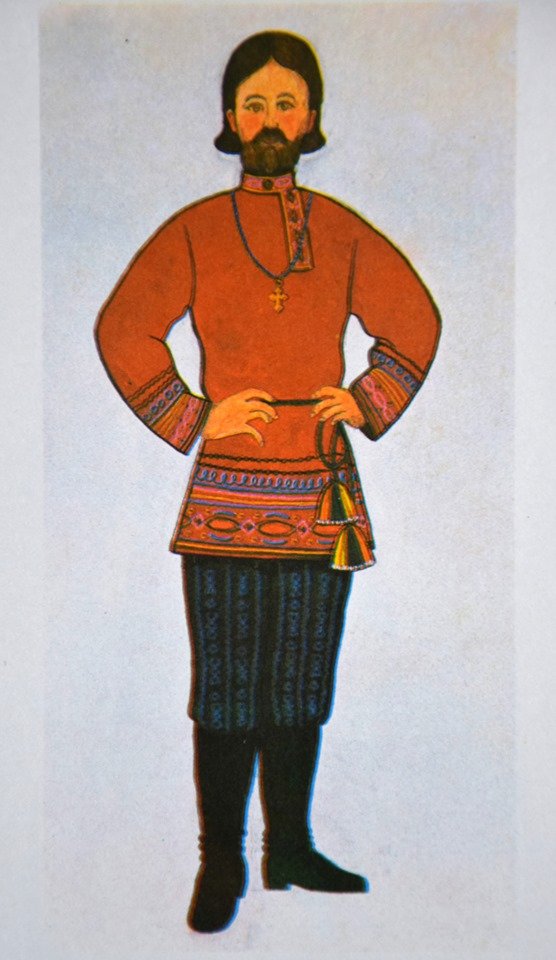 Русский народный костюм мужской фото рисунок