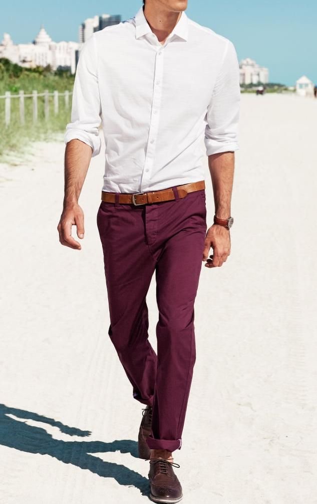 Фиолетовые брюки мужские с чем носить