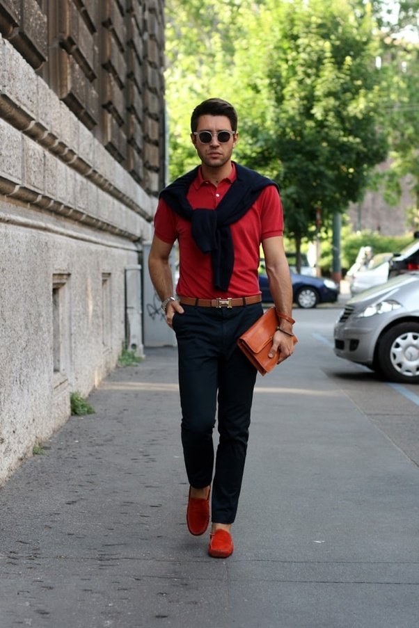 Красные туфли мужские с чем носить фото