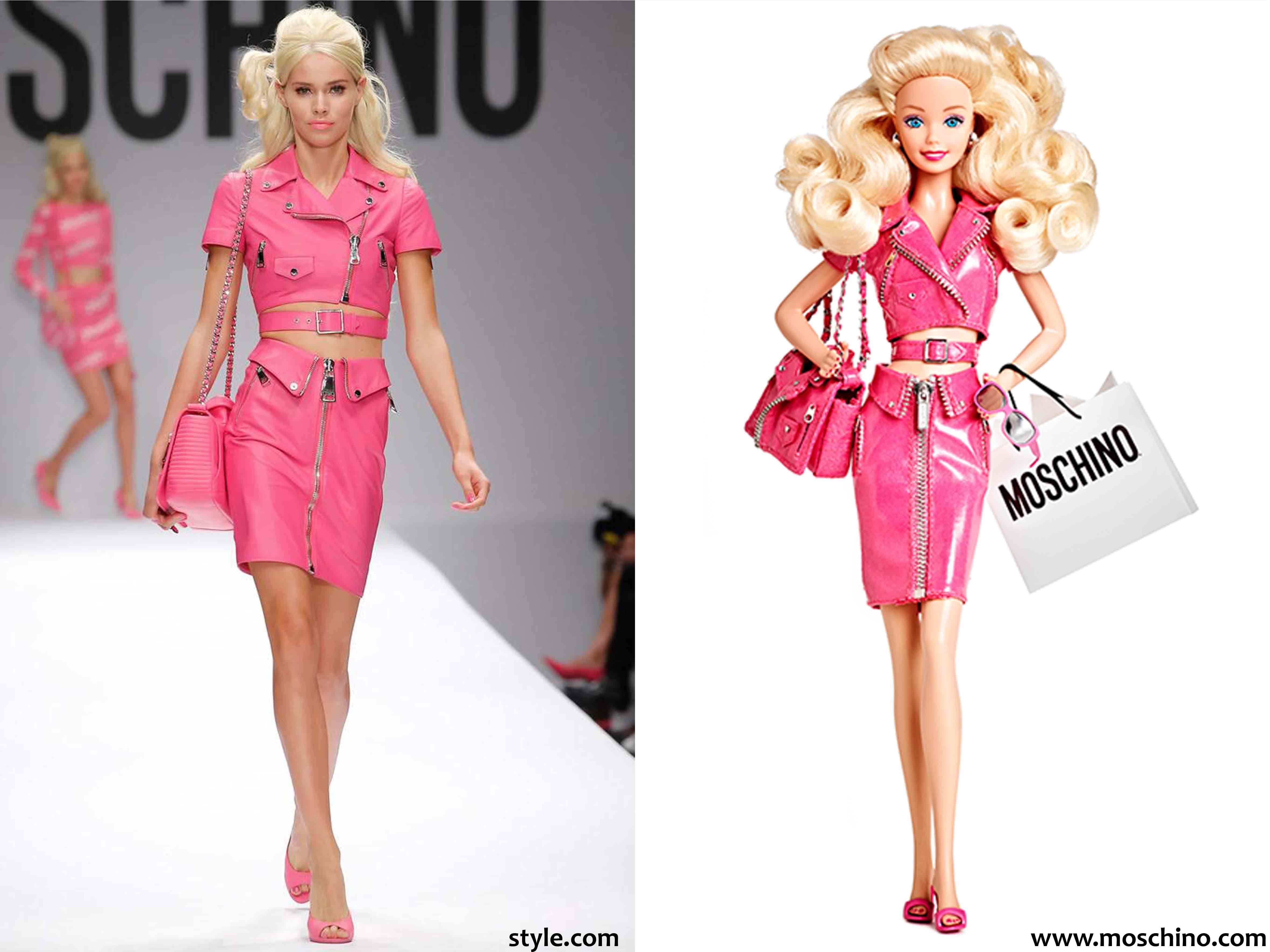 Как одеваются барби. Moschino 2015 Barbie. Москино Барби коллекция. Москино коллекция в стиле Барби. Барби Мочино.