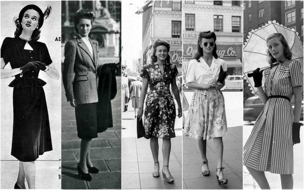 Мода в 40-е годы в Америке