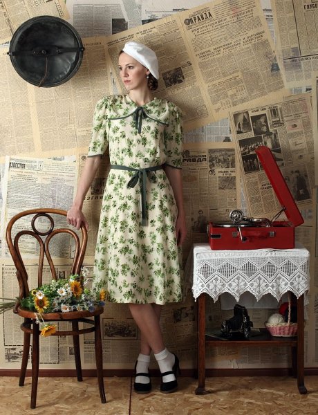 Ситцевое платье 40-х годов