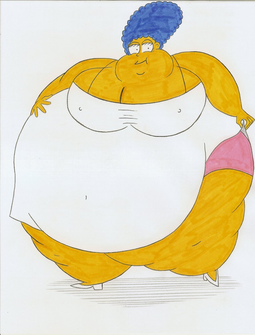 Marge Simpson belly inflation