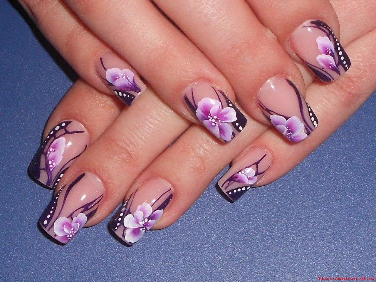 Наращивание цветы. Гелевые ногти. Красивые ногти. Красивый маникюр. Цветы на ногтях.