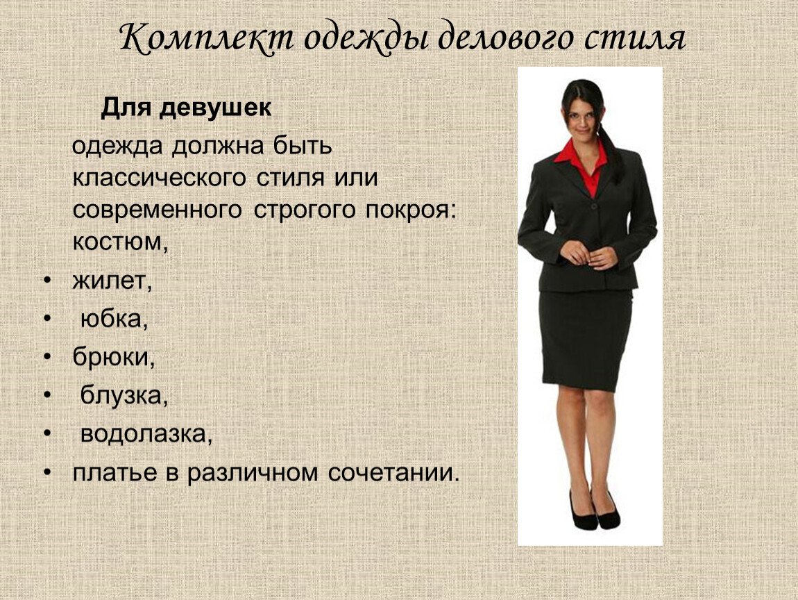 Внешний вид суть. Описание делового костюма. Деловой стиль одежды презентация. Стандарт деловой одежды. Элемент деловой одежды.