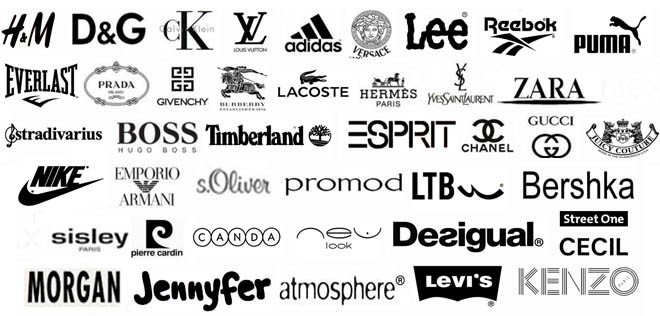 Название лейблов. Мировые бренды одежды. Логотипы брендов. Известные бренды. Брендовые эмблемы.