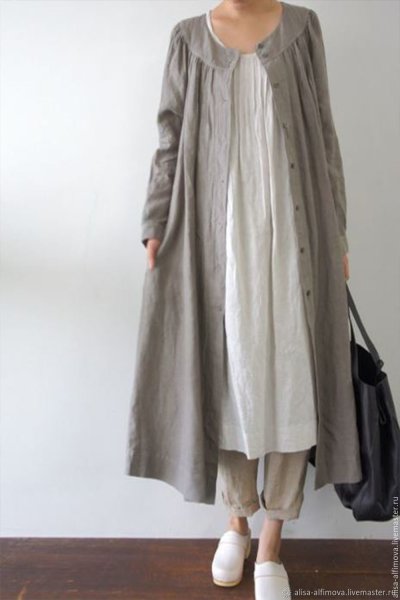Пальто из льна в стиле бохо