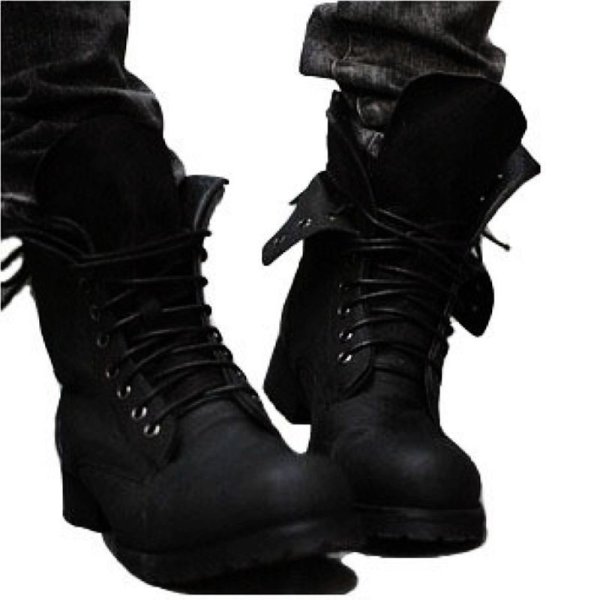 Ботинки мужские на шнуровке total Black