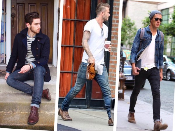 Оксфорды с джинсами мужчины