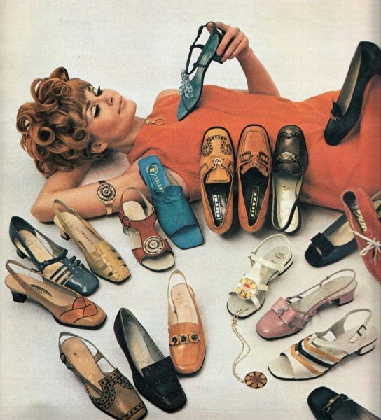 Мода 60х обувь женская