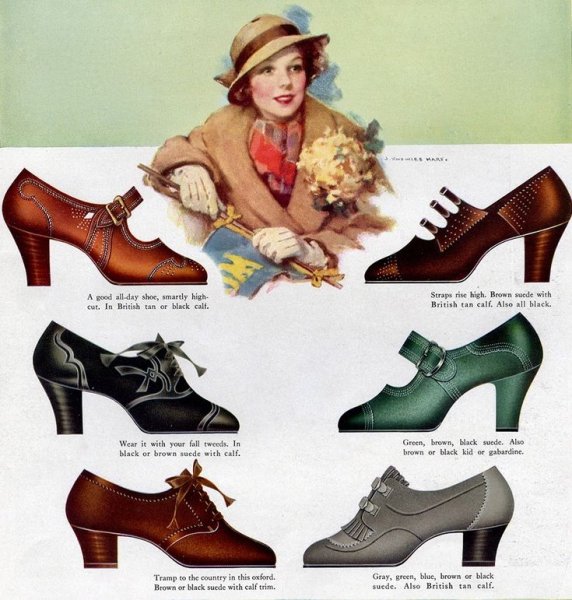 Женская обувь 40-х годов