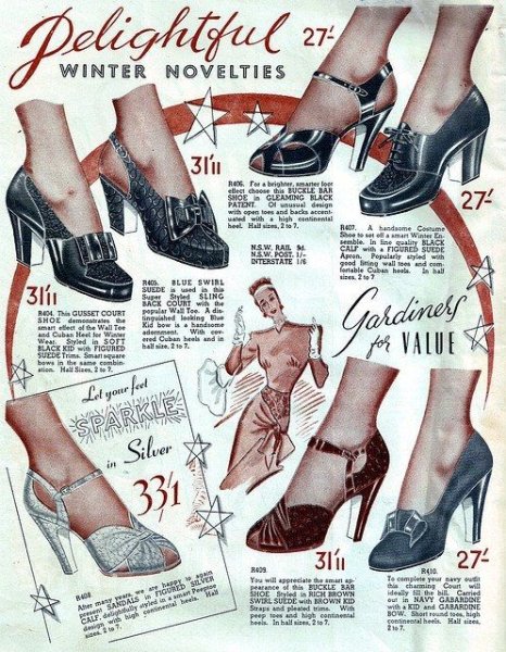 Туфли мода 1940-х