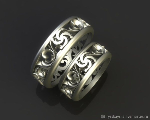 Славянские серебряные обручальные кольца