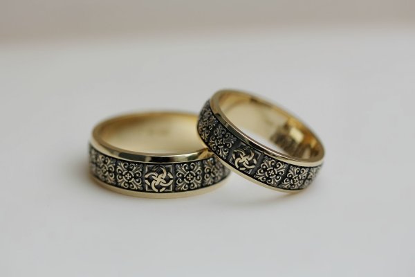 Славянские Свадебные кольца со свадебником