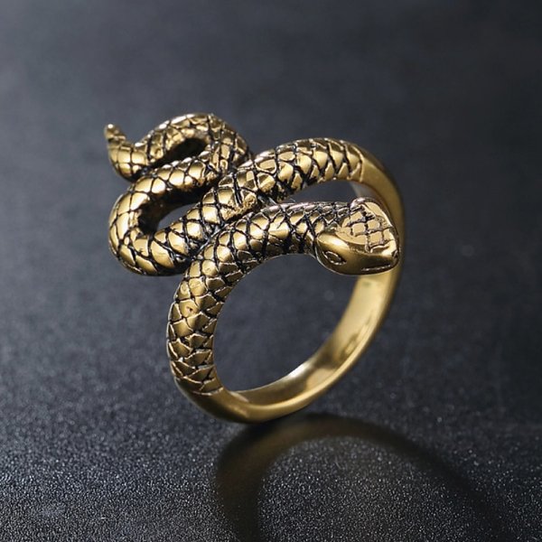 Кольцо змея золото