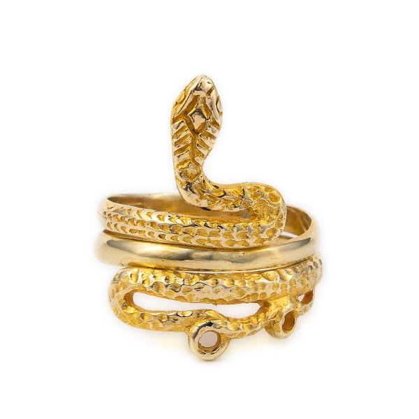 Медное кольцо со змеей