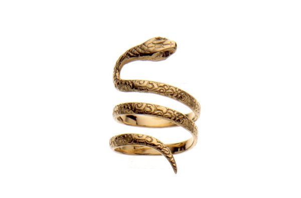 Кольцо змея золото Санлайт
