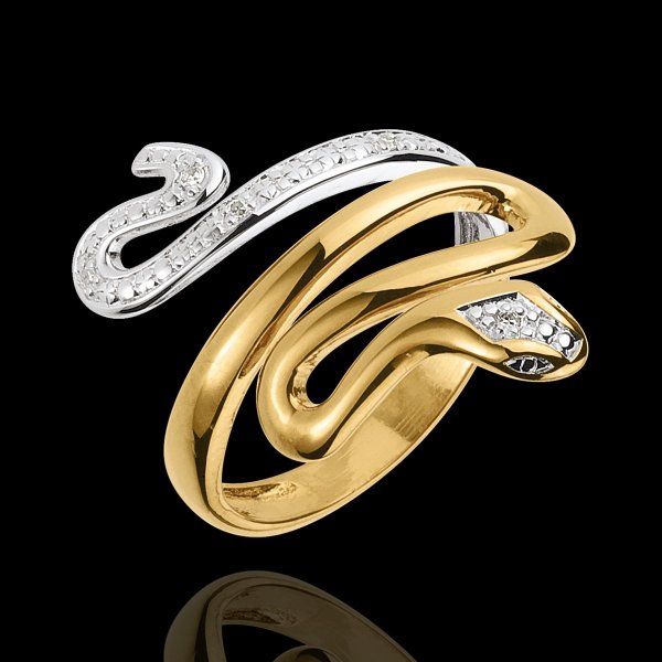 Кольцо золотое Соколов змея с бриллиантами