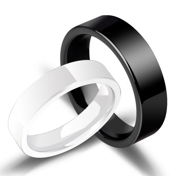 Обручальные кольца черное и белое