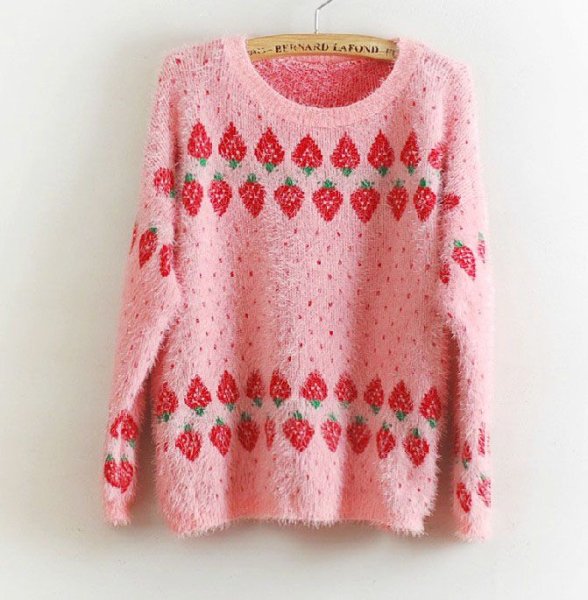Strawberry circle Sweater