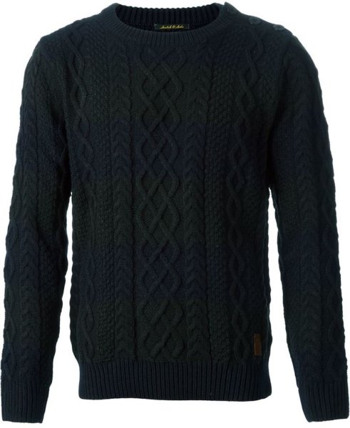 Черный вязаный свитер мужской