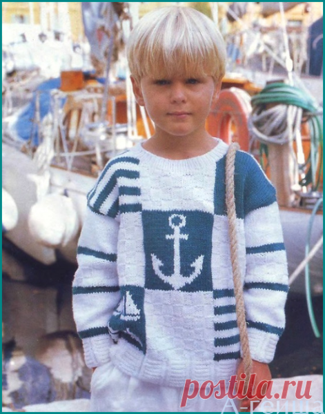 Свитер для мальчика в морском стиле