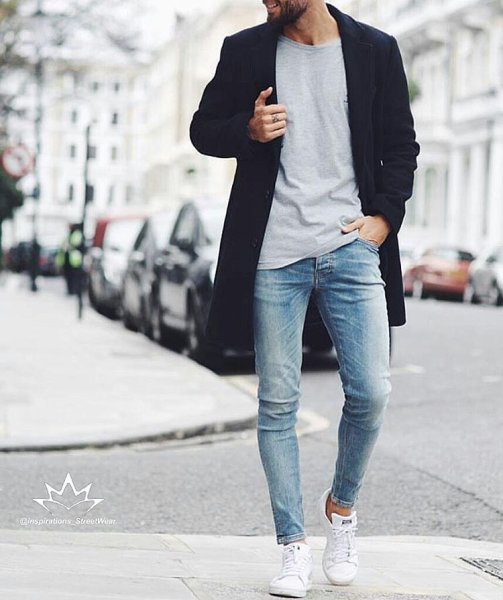 Пальто и джинсы мужские