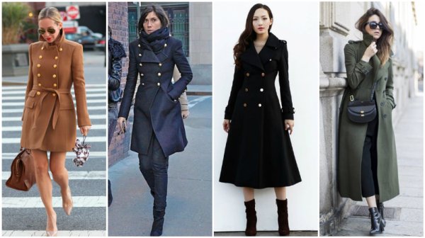 Пальто милитари женское с чем носить
