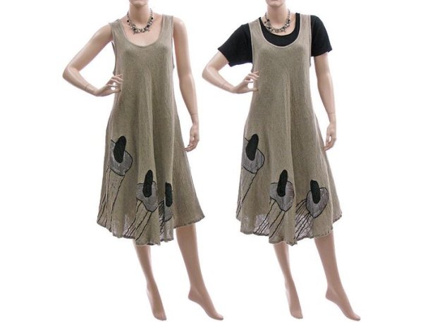 Двойное платье бохо из льна