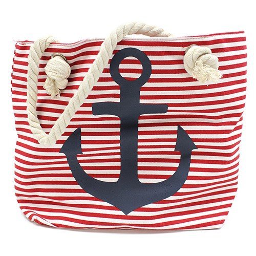 Красная сумка в морском стиле