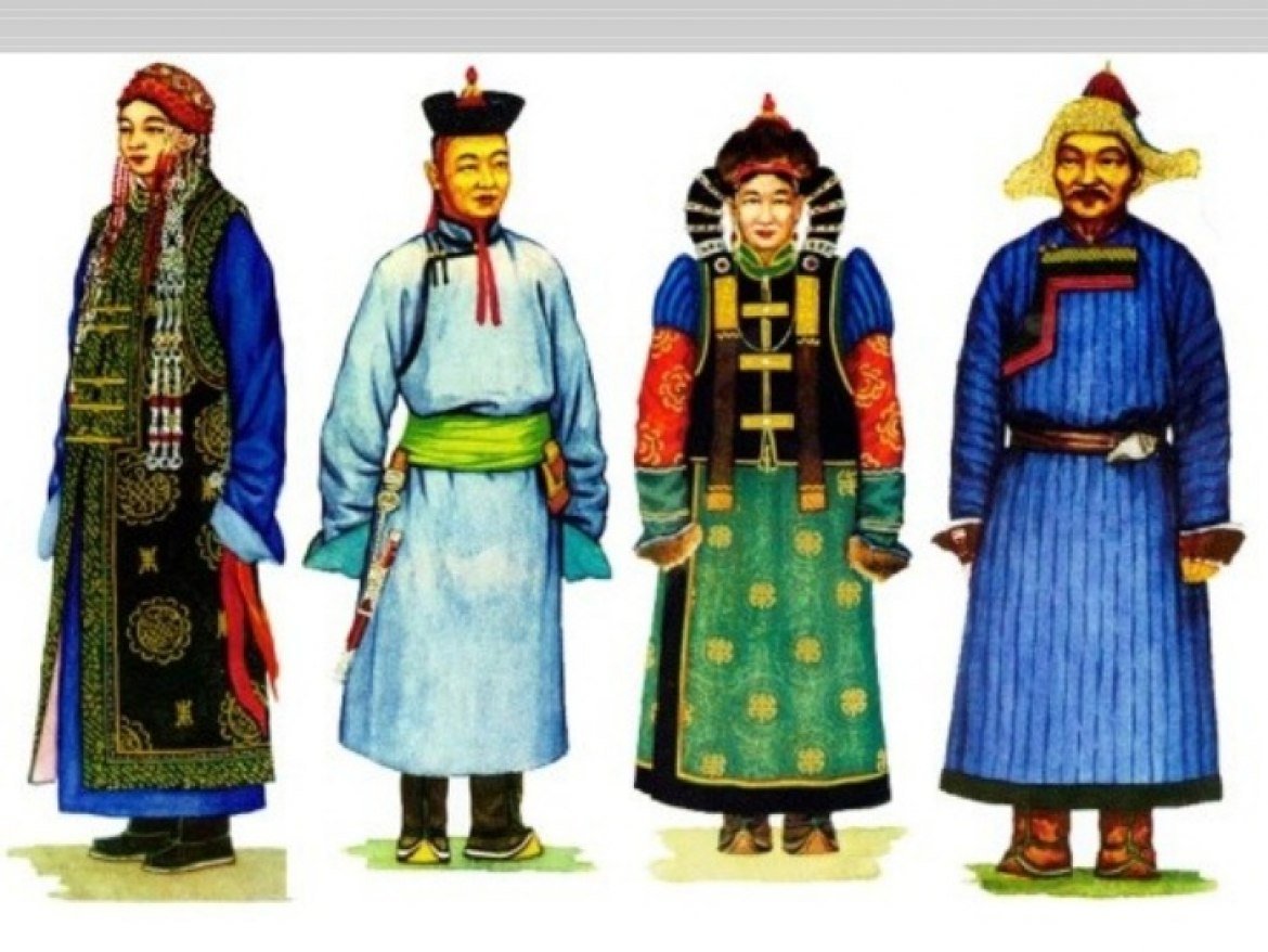 Монгольская группа народов. Татаро-монгольский национальный костюм. Буряты 17 век одежда. Одежда бурят 17 века. Национальная одежда бурят в 17 веке.