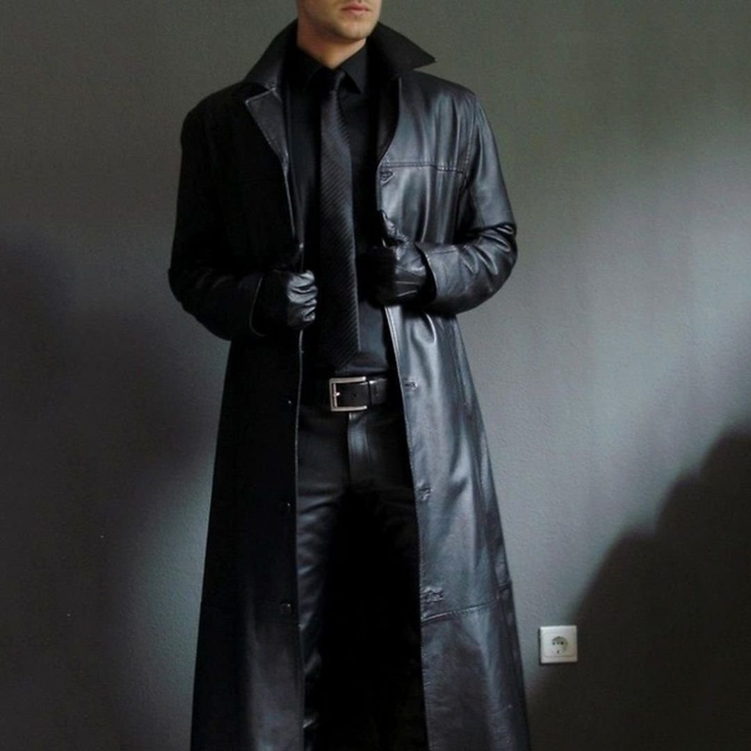 Пальто Trench Coat мужской кожаный