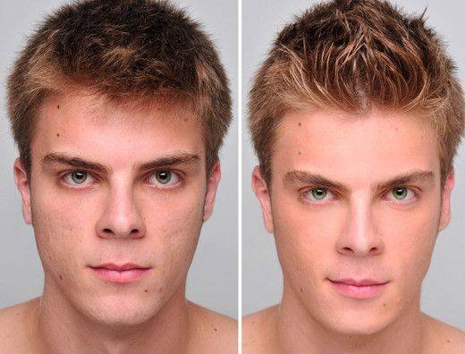 Мужской макияж до и после
