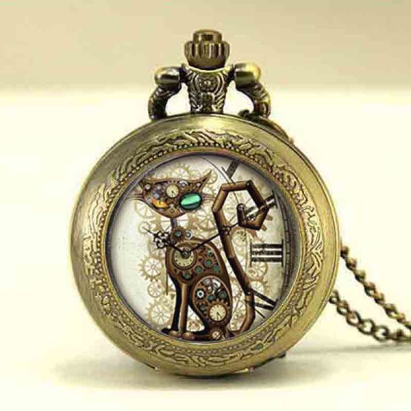 Карманные часы РЕГАРТ кварцевые на цепочке в стиле стимпанк