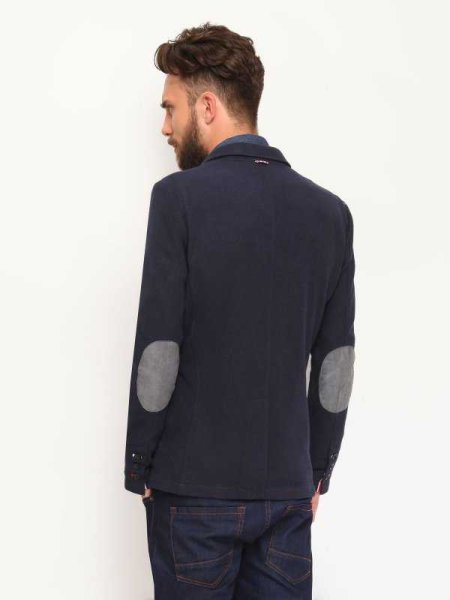 Пиджак мужской с кожаными вставками на локтях