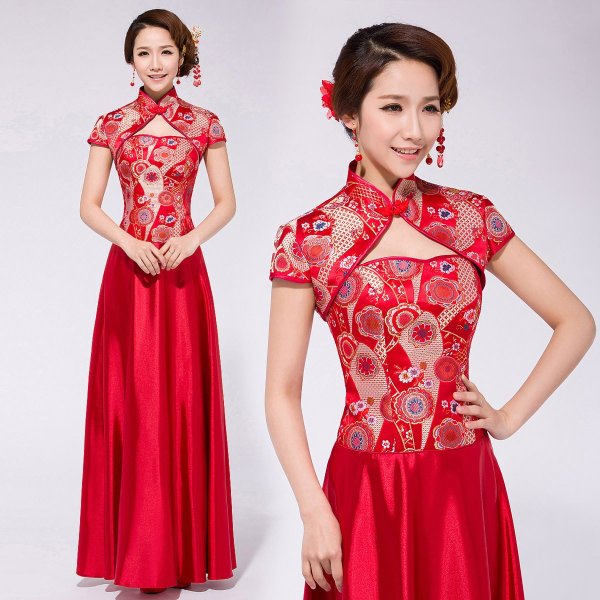 Платье в китайском стиле на выпускной