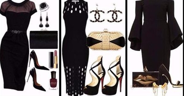Образ в стиле Коко Шанель платье черное