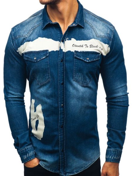 Рубашка мужская джинсовая