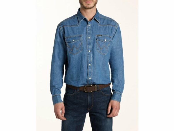 Рубашка мужская джинсовая Wrangler w5834o14e