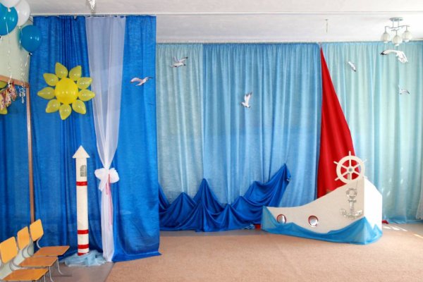 Украшение зала на выпускной в детском саду морская тематика