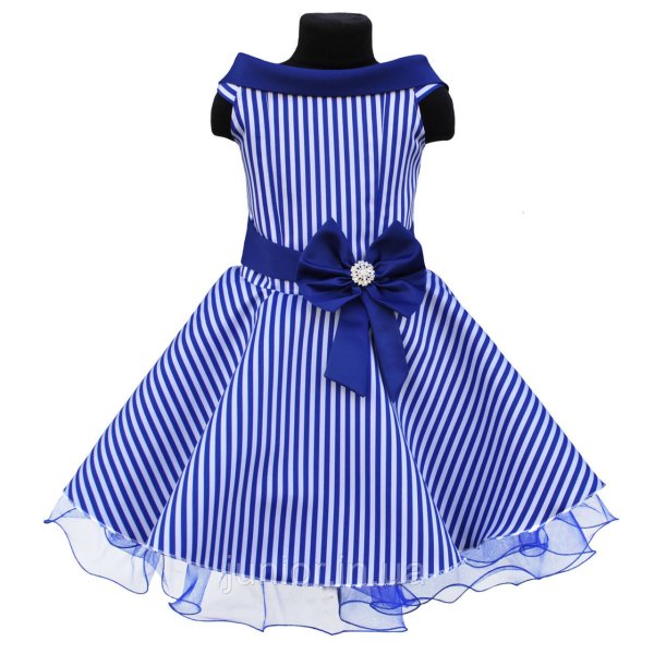 Нарядное платье в морском стиле для девочки