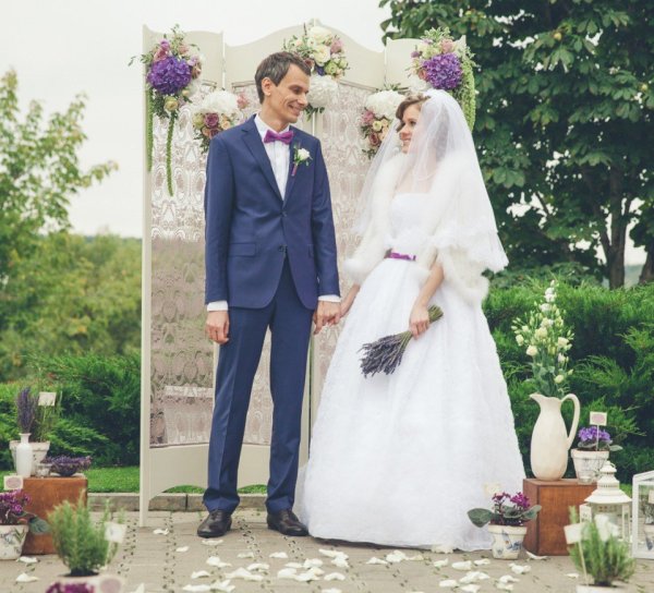 Свадьба в стиле Прованс жених и невеста