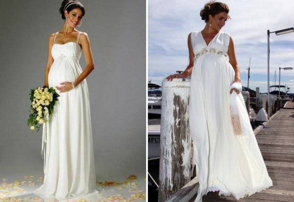 Платье для беременных на свадьбу в греческом стиле