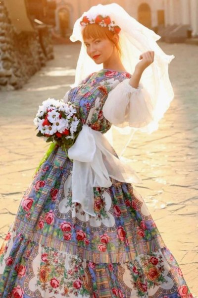 Свадебное платье в народном стиле