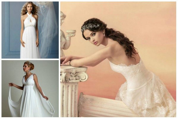 Прически невесте в платье греческого стиля