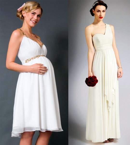Свадебное платье в греческом стиле для беременных