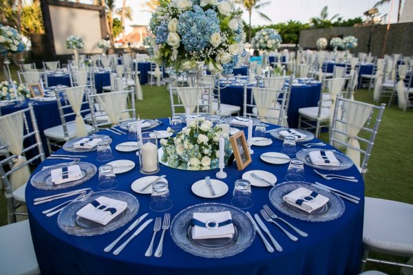 Декор свадьбы в синем цвете