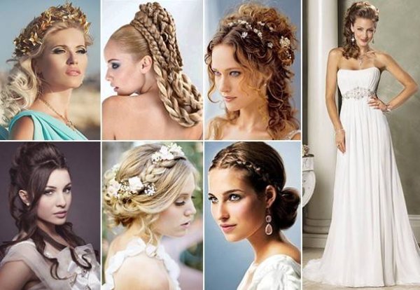 Свадебные прически на средние волосы греческий стиль
