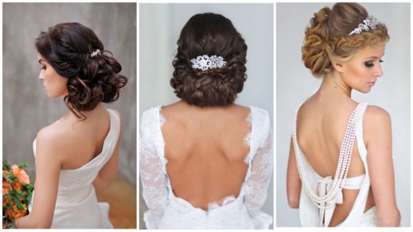 Прическа невесты для средних волос в греческом стиле для полных