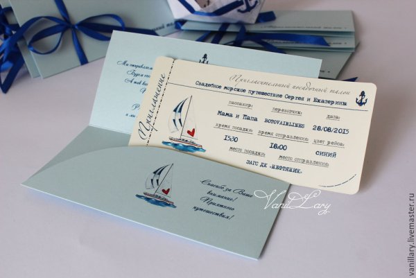 Приглашение на свадьбу в виде билета на самолет